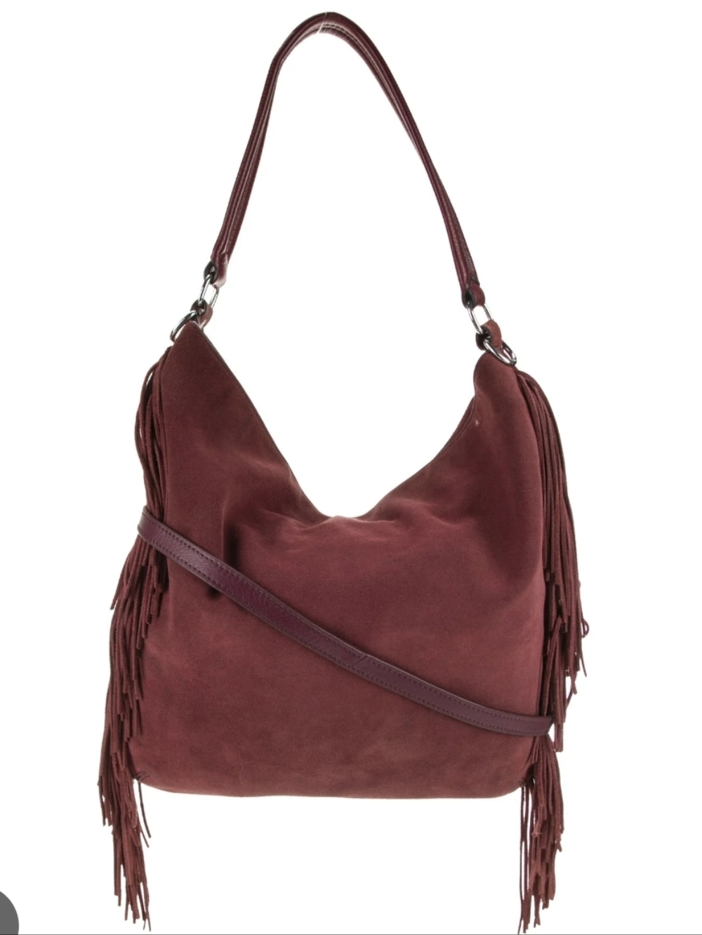 Rebecca Minkoff Burgubdy Fringe Bag